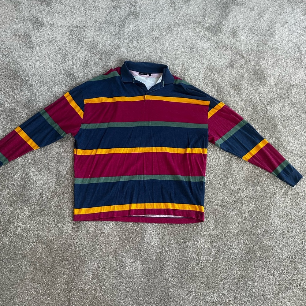 Striped Long Sleeve Polo Shirt